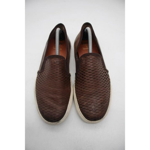 Frye Chambers Cut Gore Men's 9.5 Brown Slip On Perforated Loafers Leather - Picture 2 of 11